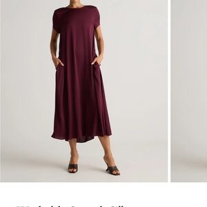 Quince voluminous silk maxi dress